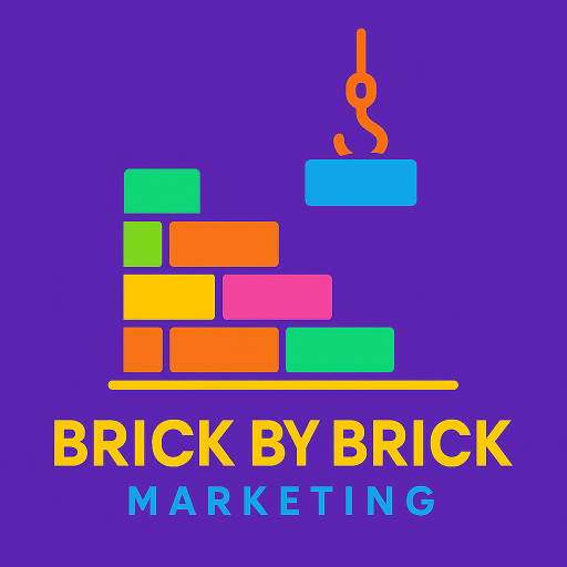 Colourful bricks being placed together building a foundation